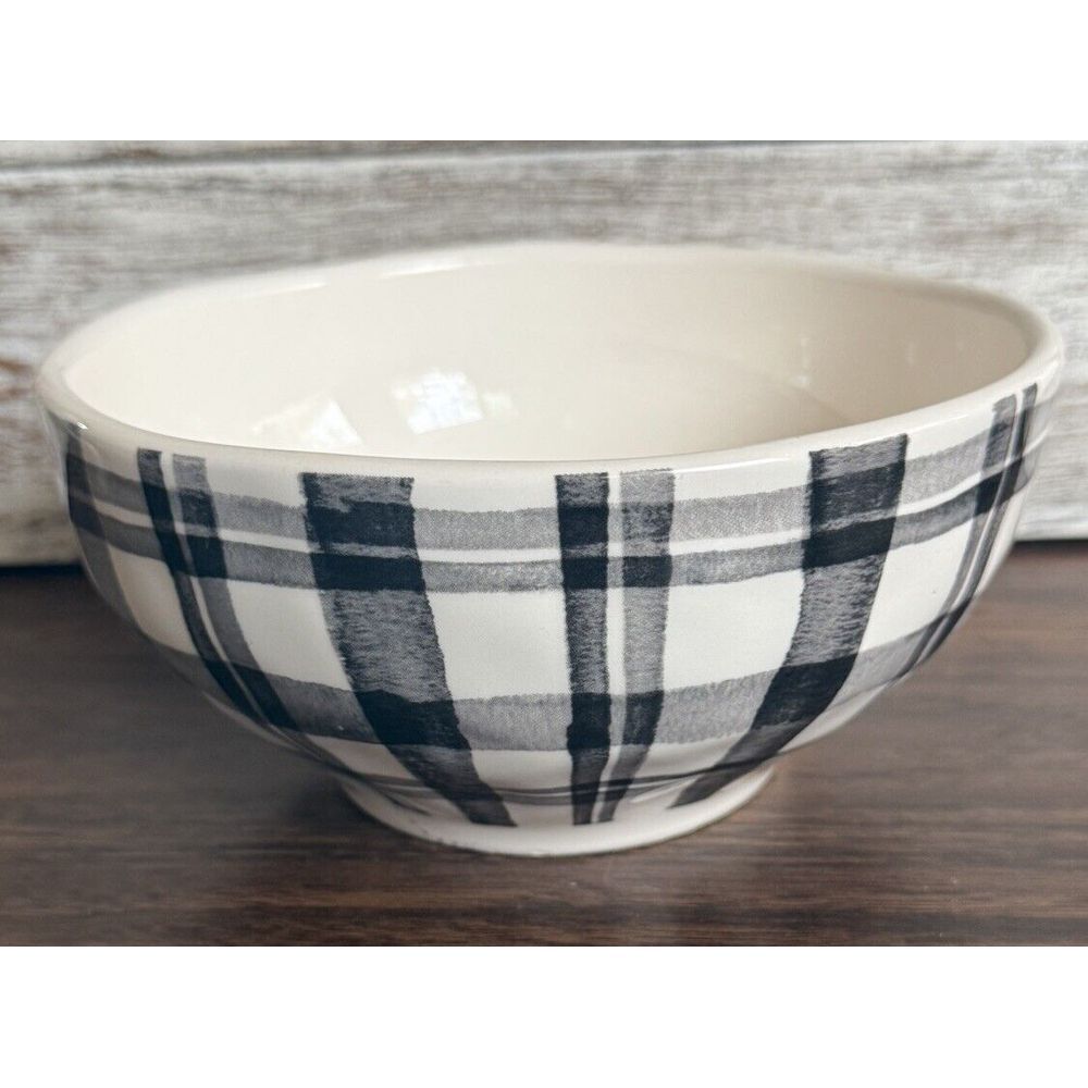 PIER 1 One‎ Watercolor Black & White Ironstone 6"x3" Bowl - READ!
